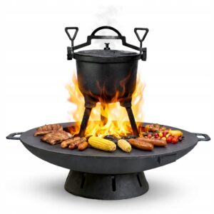 Ketaus katiliuko ir laužavietės rinkinys 70 cm 10 l Kawmet