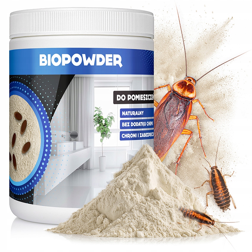 PROSZEKNAPRUSAKIKARALUCHYBIOPOWDERSRODEKNAPOWIERZCHNIE500GKodproducenta2769 belsilt Biopowder higieniniai milteliai patalpoms nuo tarakonams palankių sąlygų 500 g