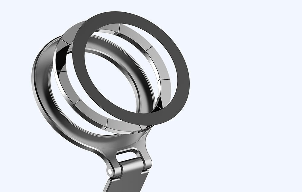 PULUZPU3221HUchwytnaTelefondoAparatuMagnetycznyAdapterSzaryKodproducenta5907085528984 belsilt PULUZ PU3221H pilkas magnetinis telefono laikiklis fotoaparatui su adapteriu