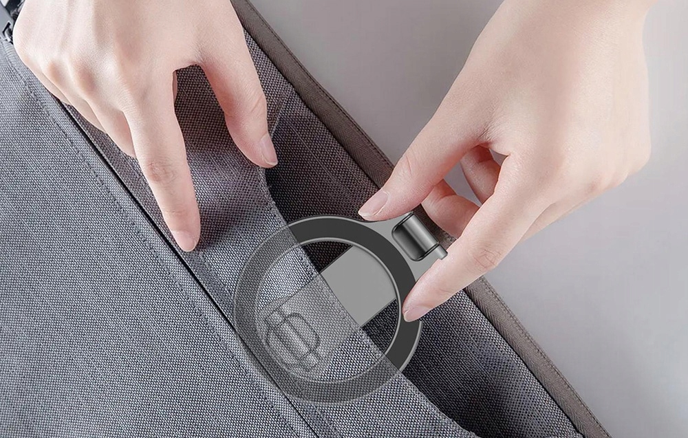 PULUZPU3221HUchwytnaTelefondoAparatuMagnetycznyAdapterSzaryKolorszary belsilt PULUZ PU3221H pilkas magnetinis telefono laikiklis fotoaparatui su adapteriu