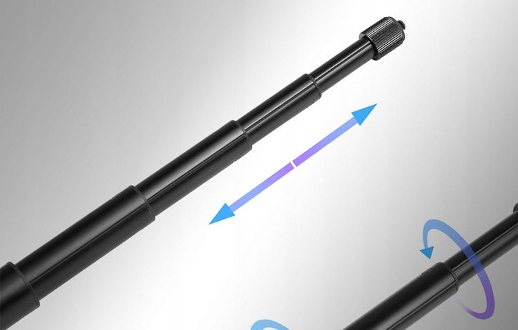 PULUZPU496BZestawmocowanzInvisibleselfiestick150cmdlaInsta360MarkaPuluz belsilt PULUZ PU496B tvirtinimų rinkinys su nematoma 150 cm asmenukių lazda Insta360 kameroms