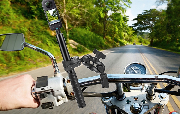 PULUZPU496BZestawmocowanzInvisibleselfiestick150cmdlaInsta360Rodzajrowerowy belsilt PULUZ PU496B tvirtinimų rinkinys su nematoma 150 cm asmenukių lazda Insta360 kameroms