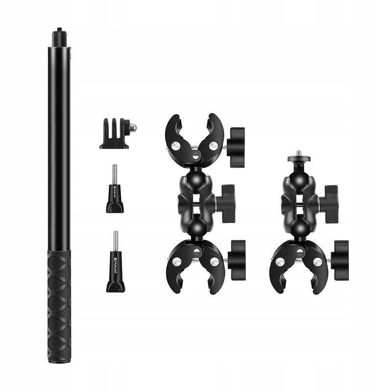 PULUZPU496BZestawmocowanzInvisibleselfiestick150cmdlaInsta360 belsilt PULUZ PU496B tvirtinimų rinkinys su nematoma 150 cm asmenukių lazda Insta360 kameroms