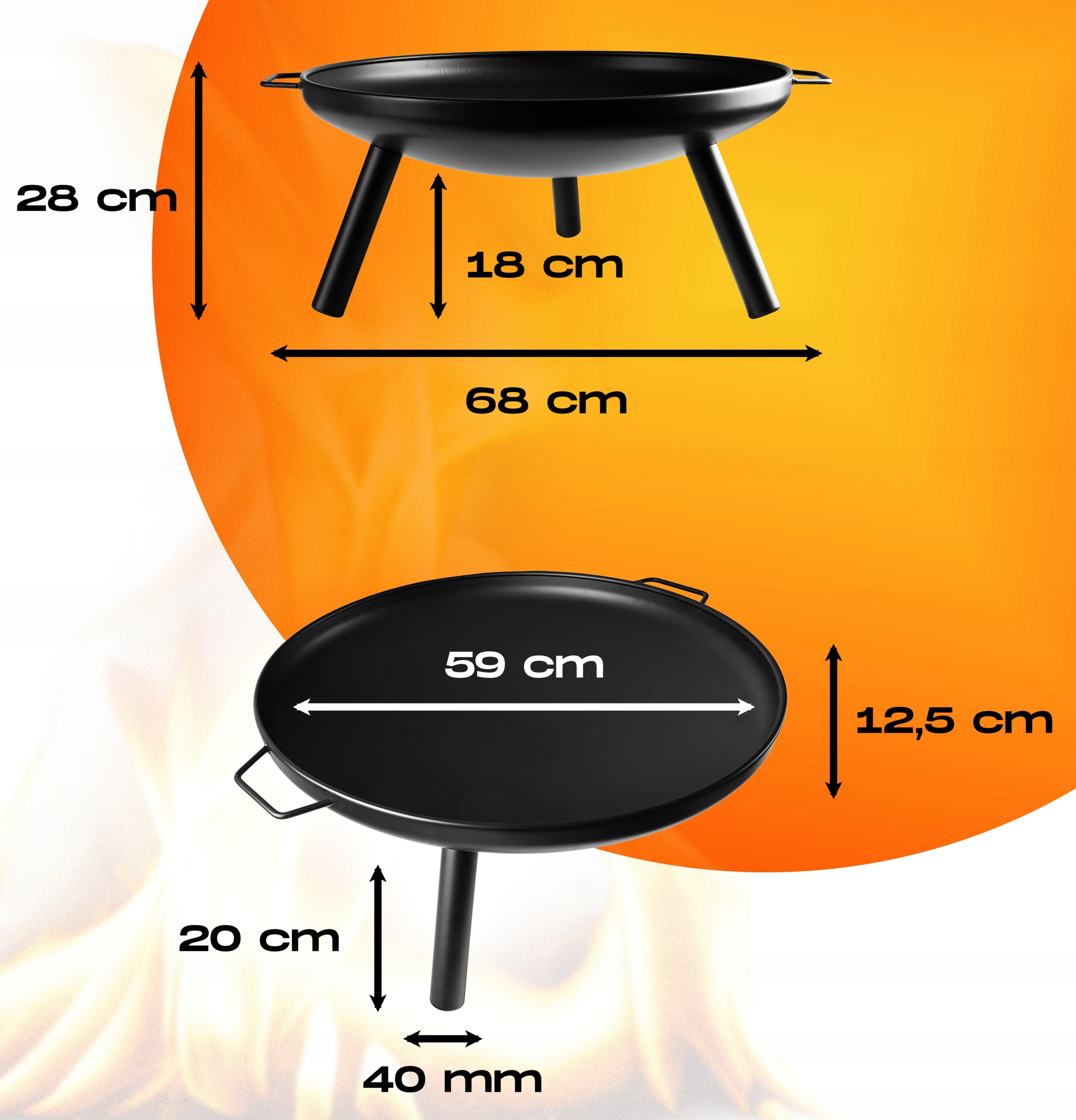 PaleniskoOgrodoweMisa59cmGrillStaloweSolidneDuzenaOgniskoCzarneStanopakowaniaoryginalne belsilt Sodo laužavietė 59 cm plieninė