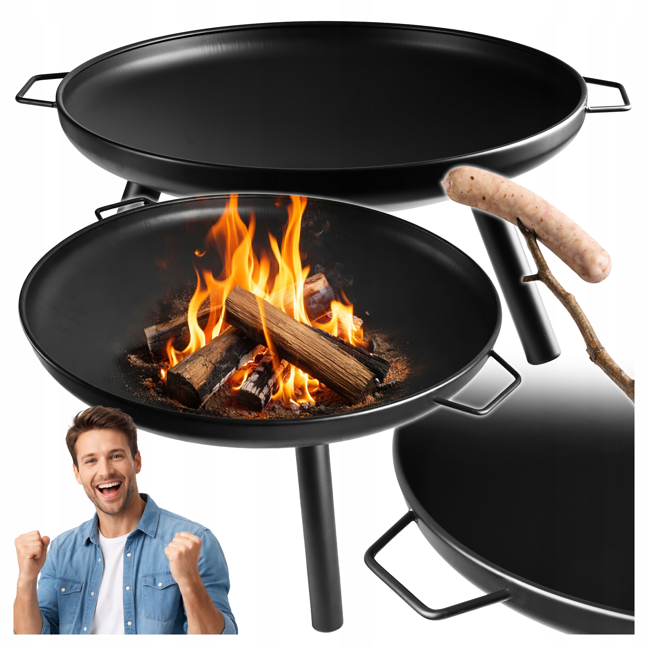 PaleniskoOgrodoweMisa59cmGrillStaloweSolidneDuzenaOgniskoCzarne belsilt Sodo laužavietė 59 cm plieninė