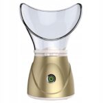 Nešiojamas nano veido garintuvas nano joninis reguliuojamas 60 ml aukso spalvos su patogiu naudojimu