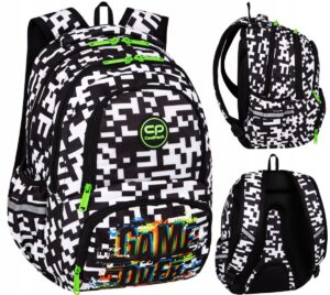 Mokyklinė kuprinė CoolPack žaidimų stiliaus rašto įvairiaspalvė 24 l A4 formatui modelis SPINER 24