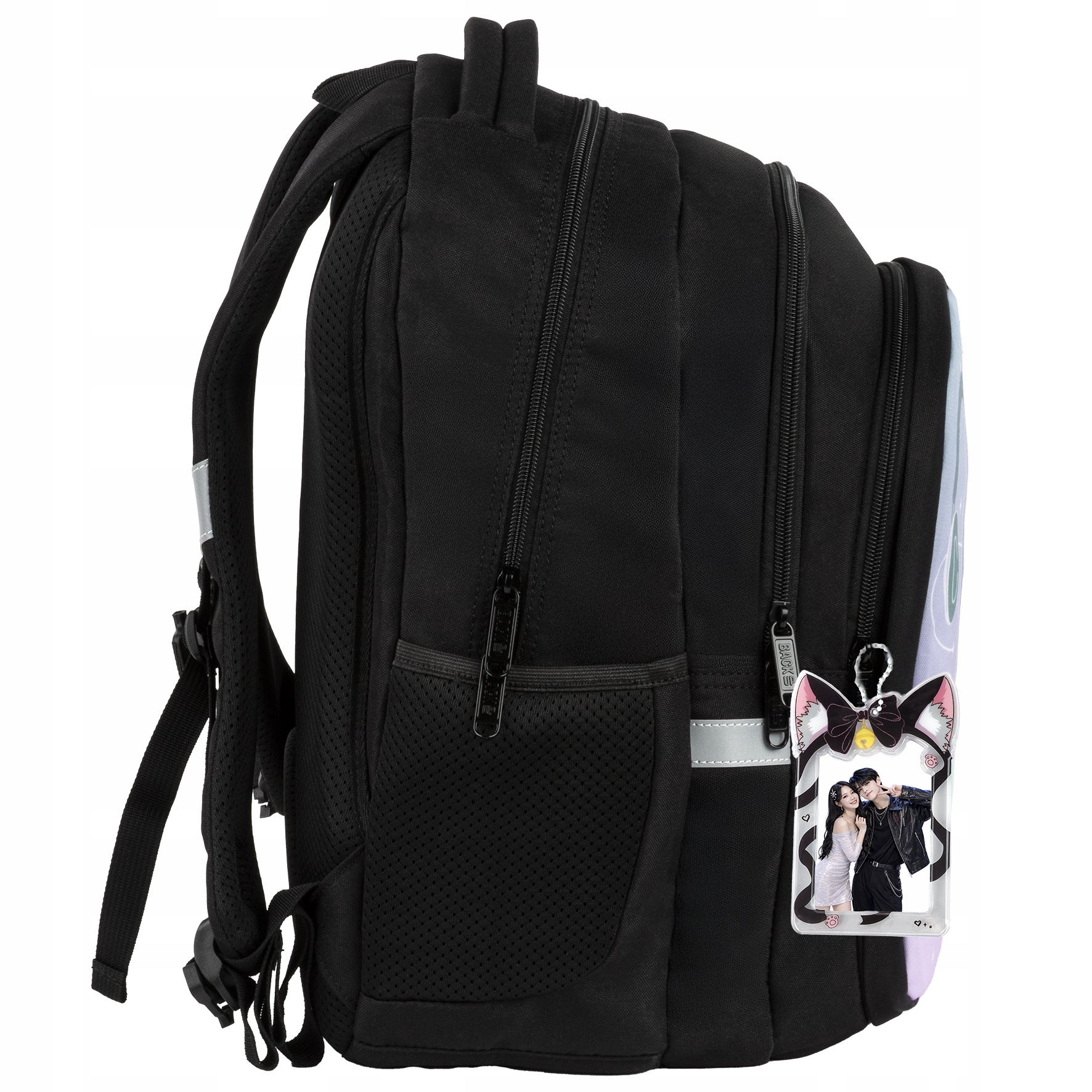 PlecakKPOPSTYLEdladziewczynyszkolnymlodziezowyBackUP3w126LWielkoscduzamieszczacaA4 belsilt Mokyklinė kuprinė paaugliui BackUP K pop stiliaus juoda 26 l A4 formatui
