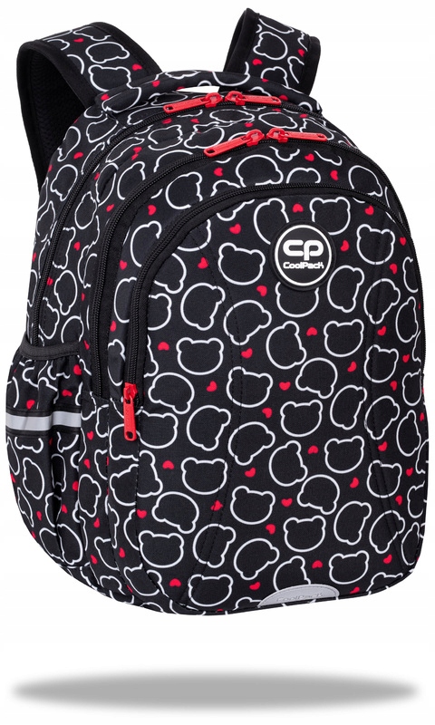 PlecakmlodziezowyJoySBearCoolPackPatio belsilt Mokyklinė kuprinė paaugliui CoolPack juoda keli skyriai