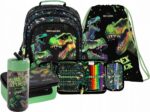 Mokyklinės kuprinės rinkinys Derform dinozaurų juoda 18 l A4 formatui