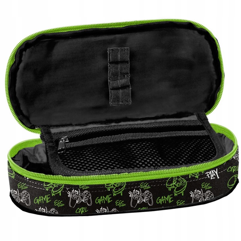 PlecakszkolnydlachlopcatornisterGameczarnyzielonyZestawdoszkolySzerokoscproduktu28cm belsilt Mokyklinės kuprinės rinkinys Paso žaidimų stiliaus rašto juoda 1 skyrius A4 formatui