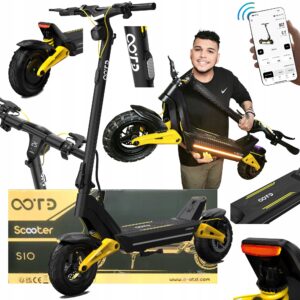 Elektrinis paspirtukas Elektrinė transporto priemonė 1400 W 55 kmh 70 km 20 Ah 10 bekelės OOTD S10 su LED programėle