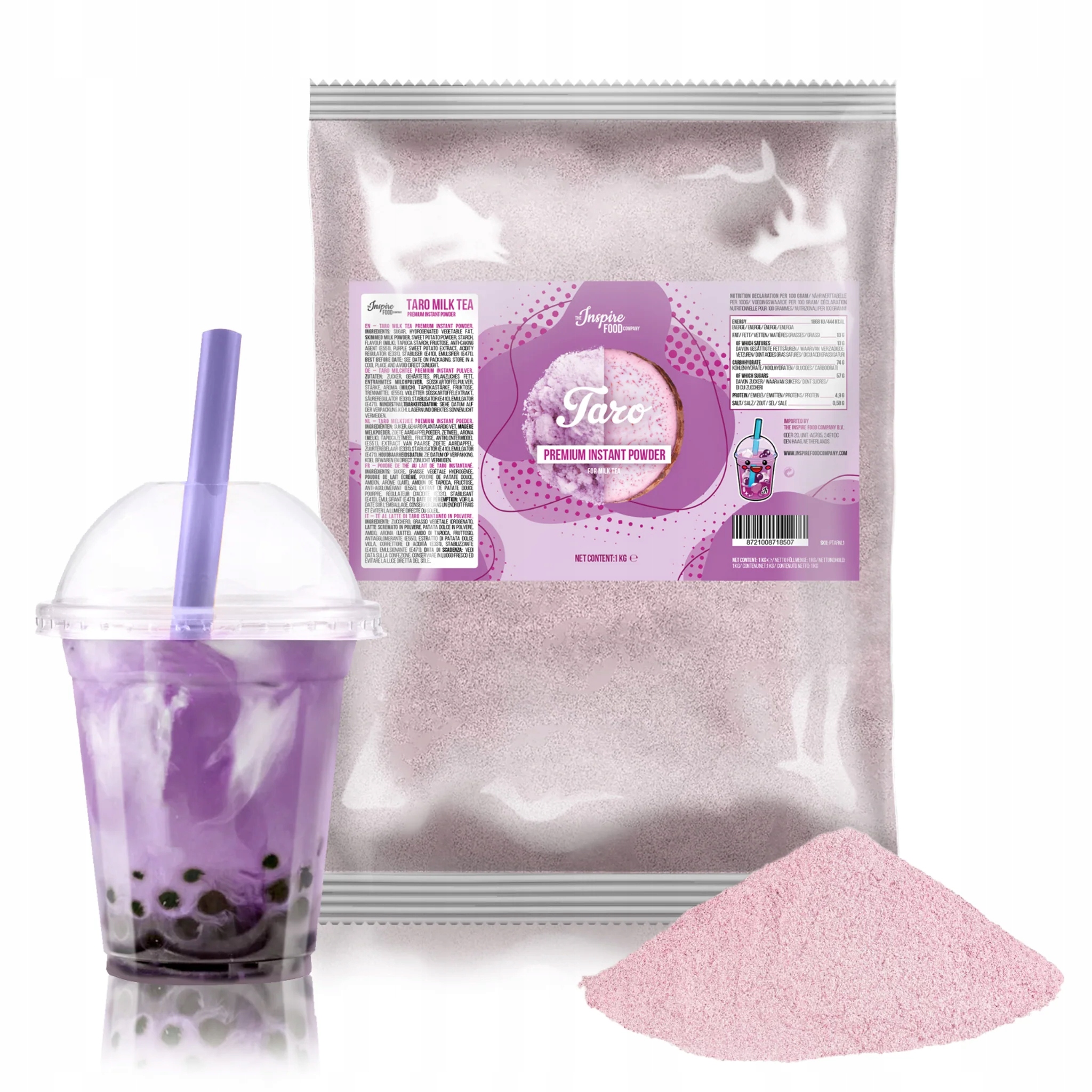 ProszekinstantpuderdoherbatybabelkowejbubbleteaPremiumTaro1000g belsilt Instant milteliai Bubble Tea gėrimams taro skonio 1000 g