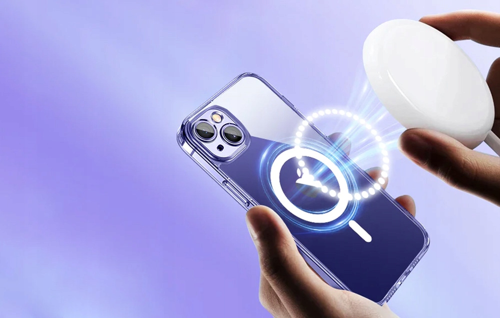 PrzezroczysteEtuiMagnetyczneJoyroomJR14H5CasenaTelefondoiPhone14DedykowanamarkaApple belsilt Skaidrūs dėklas magnetiniai Joyroom JR 14H5 dėklas telefonui iPhone telefonui 14