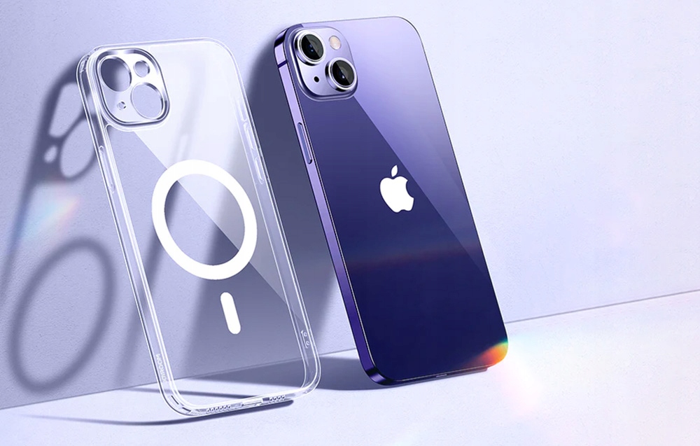 PrzezroczysteEtuiMagnetyczneJoyroomJR14H5CasenaTelefondoiPhone14PasujedomodeluiPhone14 belsilt Skaidrūs dėklas magnetiniai Joyroom JR 14H5 dėklas telefonui iPhone telefonui 14