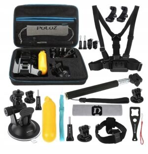 PULUZ PKT11 tvirtinimų rinkinys 20 priedų kameros GoPro Hero DJI Insta360