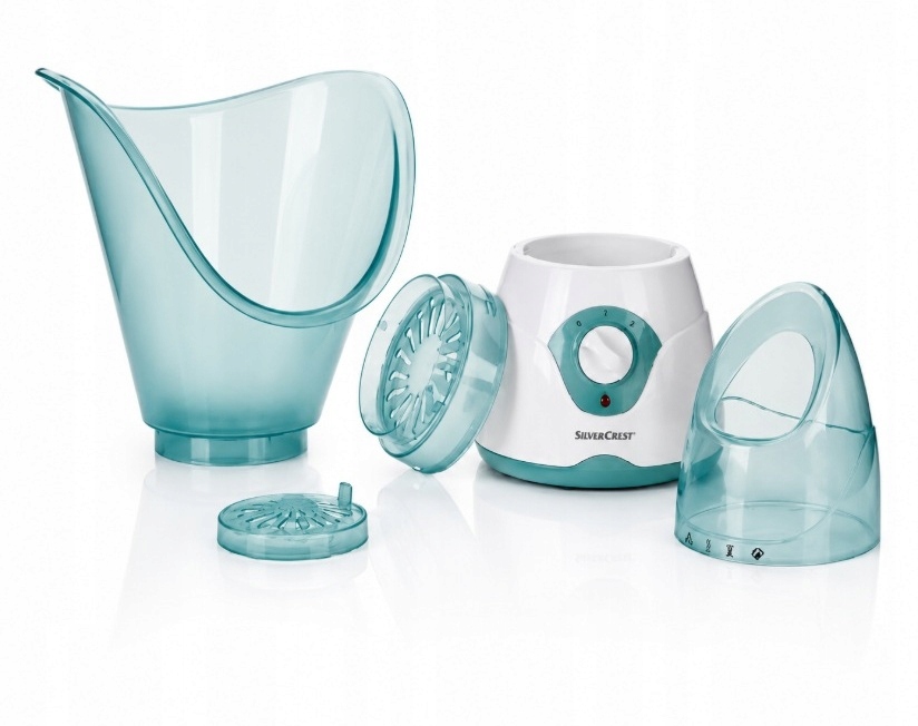 SAUNADOTWARZYPAROWAKOSMETYCZNADYFUZORZAPACHOWYINHALATOROCZYSZCZENIEMarkabezmarki belsilt Profesionalus veido garintuvas su aromaterapija su inhaliatoriumi 50 ml 100 W mėlynas