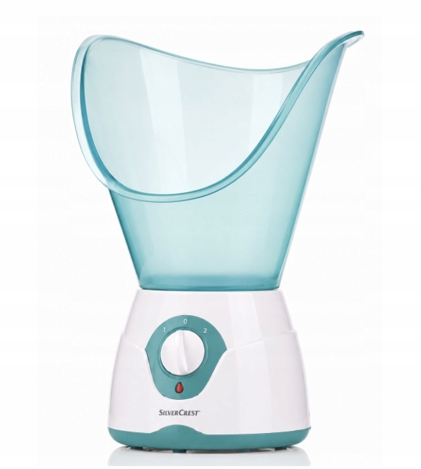 SAUNADOTWARZYPAROWAKOSMETYCZNADYFUZORZAPACHOWYINHALATOROCZYSZCZENIEStanopakowaniaoryginalne belsilt Profesionalus veido garintuvas su aromaterapija su inhaliatoriumi 50 ml 100 W mėlynas