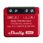 Shelly 1 mini Gen 3 išmanusis valdiklis Wi Fi Zdalne Sterowanie 8A 2000W