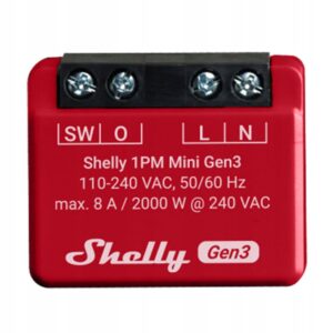 Shelly 1 mini Gen 3 išmanusis valdiklis Wi Fi Zdalne Sterowanie 8A 2000W