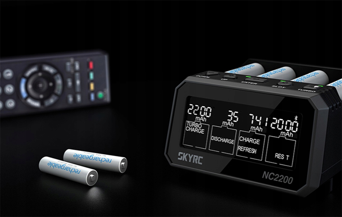 SkyRC NC2200 įkroviklis AA AAA NiMH NiCd 2A DC12 V
