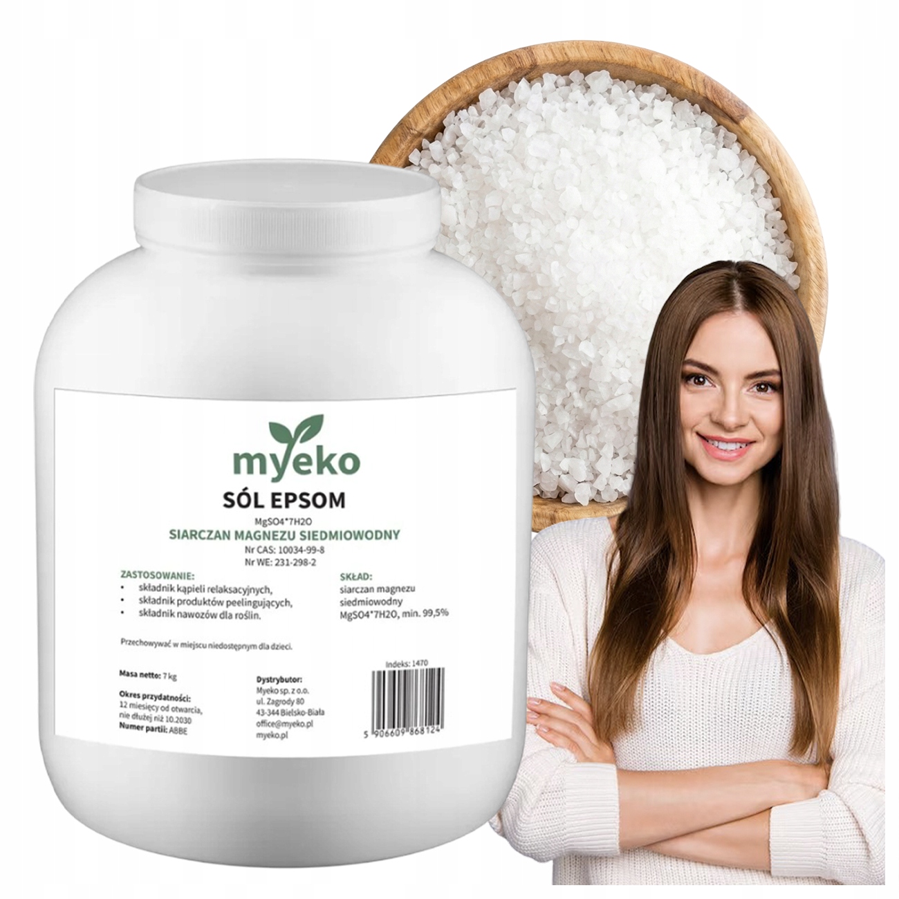 SOLEPSOMDOKAPIELIEPSONSIARCZANMAGNEZUCZYSTANATURALNA7kg belsilt Gryna Epsom druska myeko 7 kg magnio sulfatas 995