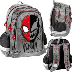 Mokyklinė kuprinė berniukui Marvel Spider Man stiliaus juoda 22 l A4 formatui