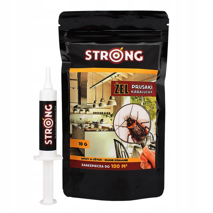 STRONGZELNAKARACZANY10GCZARNYKodproducenta1789 belsilt Strong juodas gelis nuo tarakonų ir prūsokų 10 g
