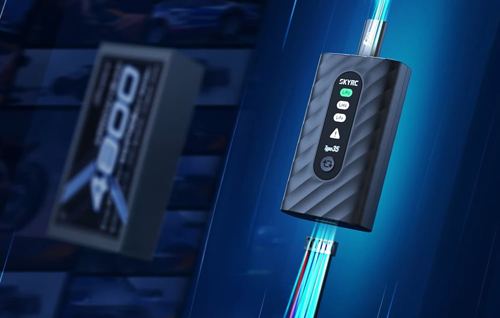 SkyRC Type35 įkroviklis USB-C PD 35W LiPo LiHV 2-4S 2A