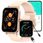 SmartwatchColmiP81smartzegareksportowydlakobietbluetoothip68zloty belsilt Išmanusis laikrodis COLMI P81 sportinis išmanusis laikrodis moterims Bluetooth IP68 auksinis