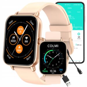 Išmanusis laikrodis COLMI P81 sportinis išmanusis laikrodis moterims Bluetooth IP68 auksinis