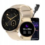 Išmanusis laikrodis Zeblaze GTR 3 Pro auksinis AMOLED sveikatos stebėjimas moterims