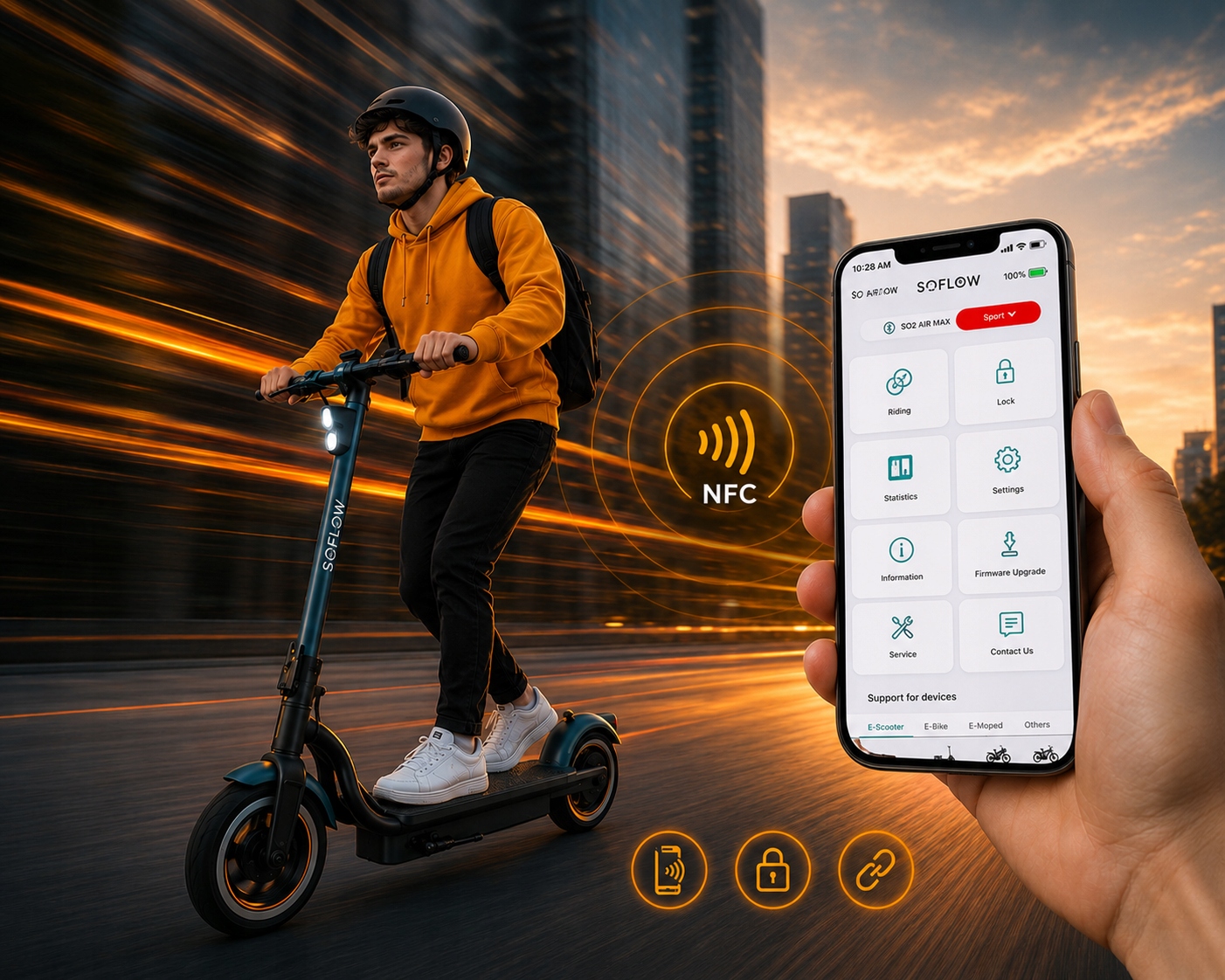 SoFlowSO2AIRMAXHulajnogaelektryczna500W20kmhNFC80kmniebieskaHamulecbebnowyelektroniczny belsilt SoFlow SO2 AIR MAX Elektrinis paspirtukas 500 W 20 kmh NFC 80 km mėlynas