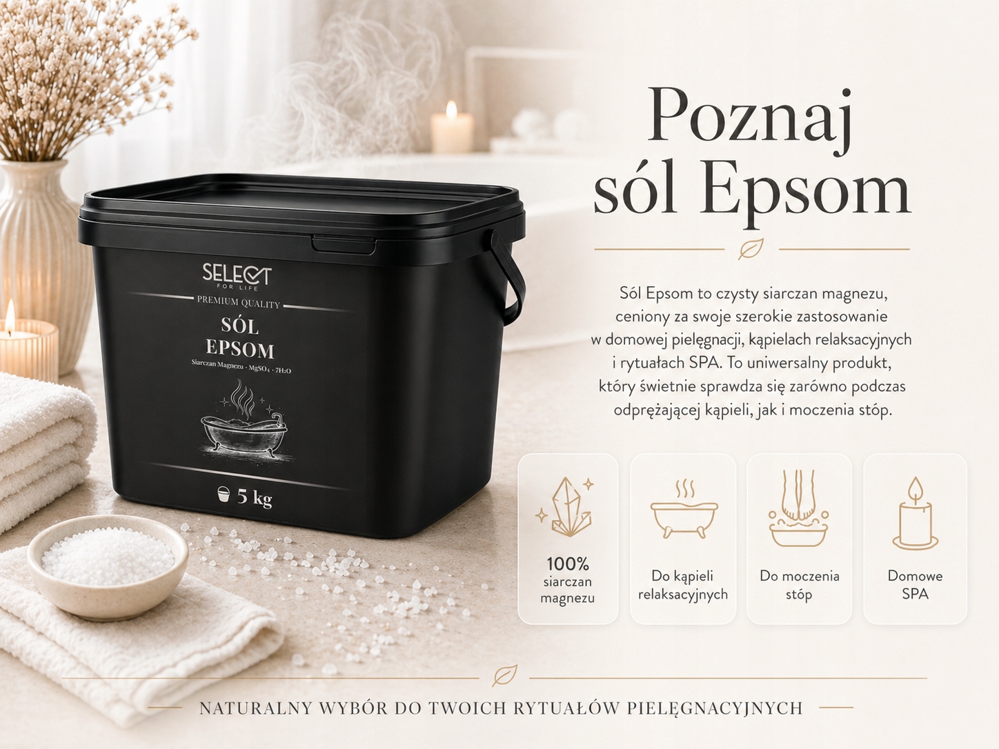 SolEpsom5kg5000gSiarczanMagnezuMgSO4DoKapieliiRelaksuMarkabezmarki belsilt