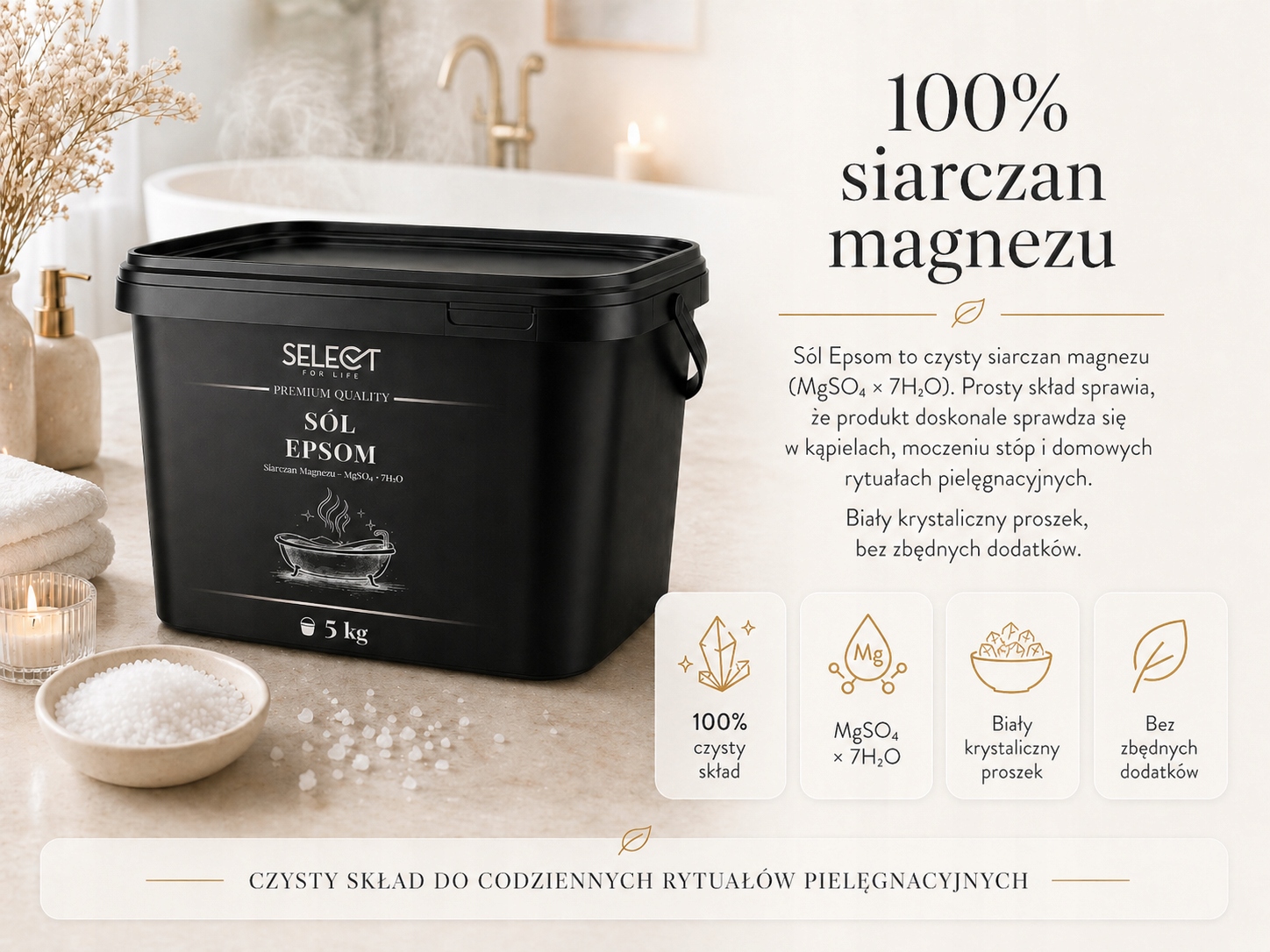 SolEpsom5kg5000gSiarczanMagnezuMgSO4DoKapieliiRelaksuRodzajsol belsilt