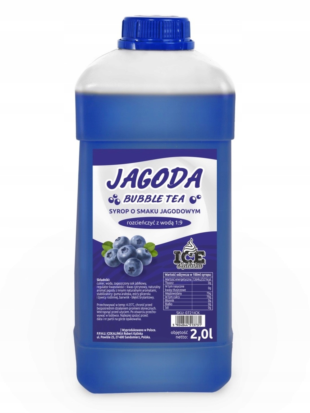 SyropdokulekBubbleTeaJAGODA2l27kg19herbatababelkowaEANGTIN5904844513731 belsilt Juodosios arbatos koncentratas Bubble Tea miško uogų skonio 2 l
