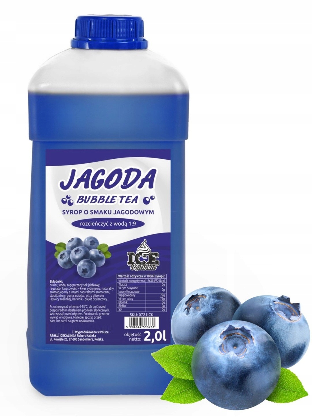SyropdokulekBubbleTeaJAGODA2l27kg19herbatababelkowa belsilt Juodosios arbatos koncentratas Bubble Tea miško uogų skonio 2 l