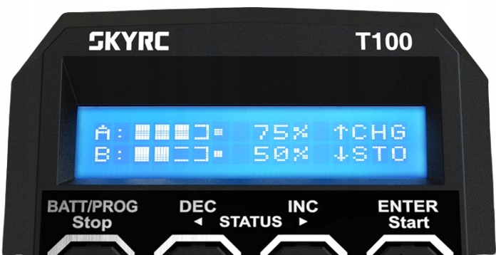 T100 įkroviklis 2x50W AC SkyRC – akumuliatorių įkroviklis