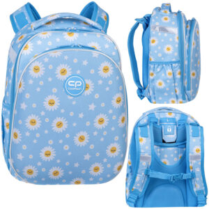 Mokyklinė kuprinė pirmokui CoolPack balta keli skyriai A4 formatui