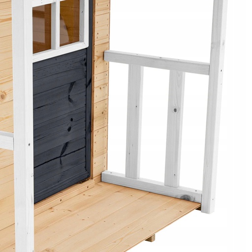 Medinis vaikų žaidimų namelis laukui su veranda TP Toys 137×98.5x140cm