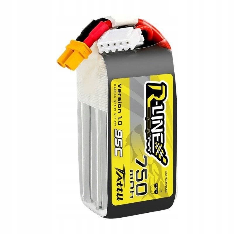 TattuRLineAkumulatorBateriaPakietLiPo750mah148v95c4S1PXT30XHRKodproducentaTAA7504S95X3 belsilt Tattu R Line akumuliatorius baterija blokas LiPo 750mah 148v 95c 4S1P XT30 Xhr
