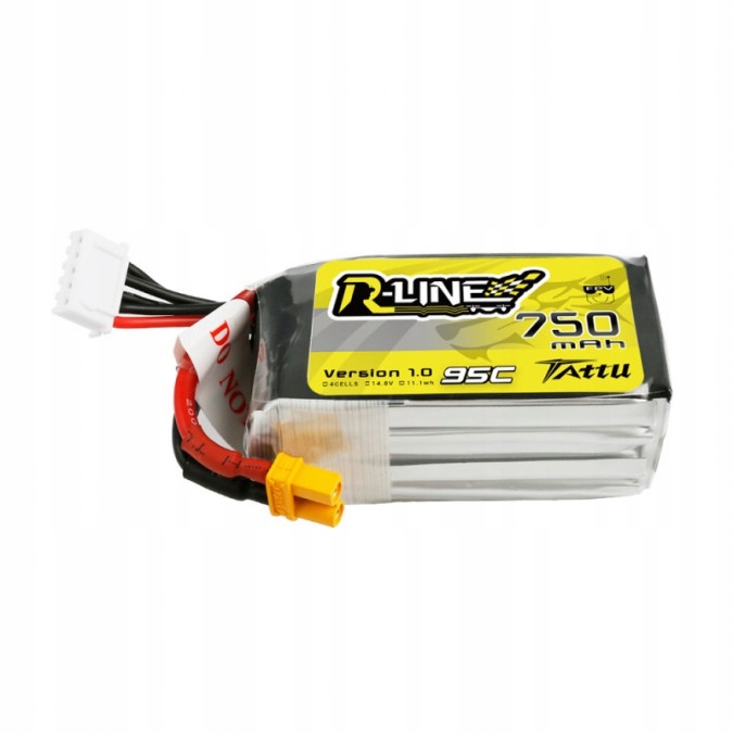 TattuRLineAkumulatorBateriaPakietLiPo750mah148v95c4S1PXT30XHRMarkaTattu belsilt Tattu R Line akumuliatorius baterija blokas LiPo 750mah 148v 95c 4S1P XT30 Xhr