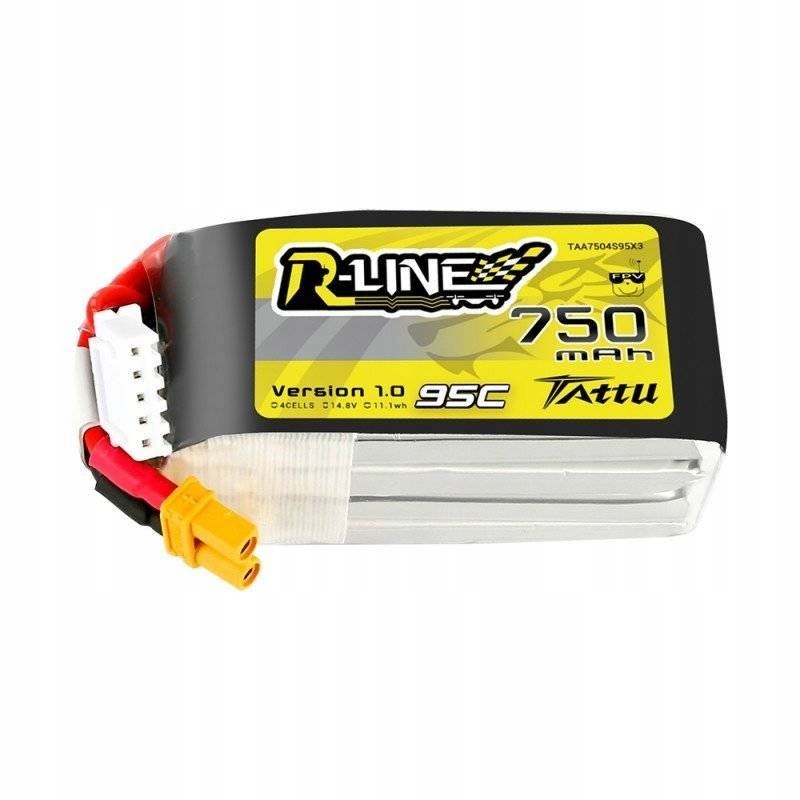 TattuRLineAkumulatorBateriaPakietLiPo750mah148v95c4S1PXT30XHR belsilt Tattu R Line akumuliatorius baterija blokas LiPo 750mah 148v 95c 4S1P XT30 Xhr