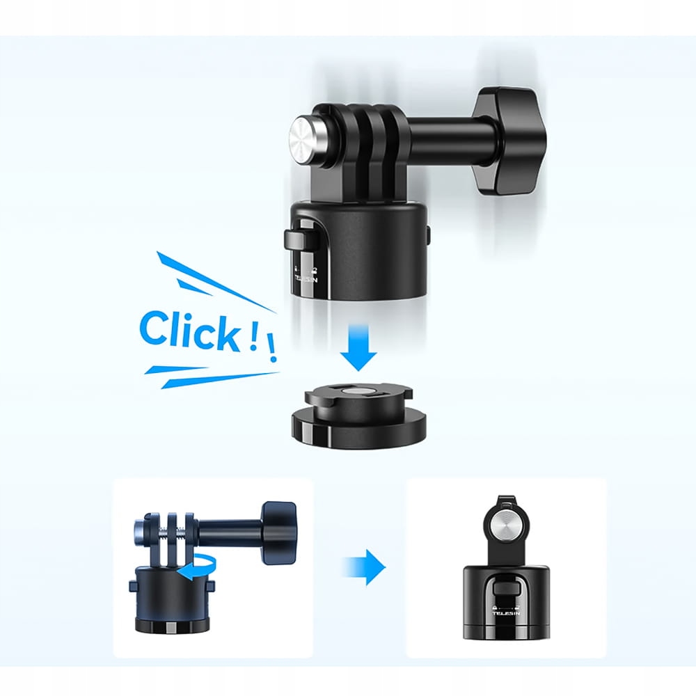 TelesinCQM001Magnetycznaszybkozlaczka2W1dokamerGoProHERO91011ModelCQM001 belsilt TELESIN CQM 001 magnetinė greito tvirtinimo jungtis 2 viename GoPro Hero 9 10 11 laikiklis