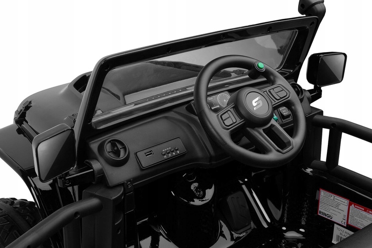 TerenowyPojazdAkumulatorowyRingoBlackZawierabaterietak belsilt Terenowy automobilis Ringo Black elektrinis automobilis vaikams