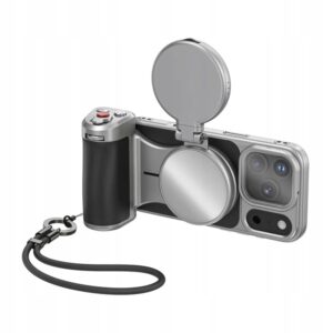 TELESIN Master Grip magnetinis laikiklis iPhone 17 Pro Max telefonui su lempa ir UV filtru