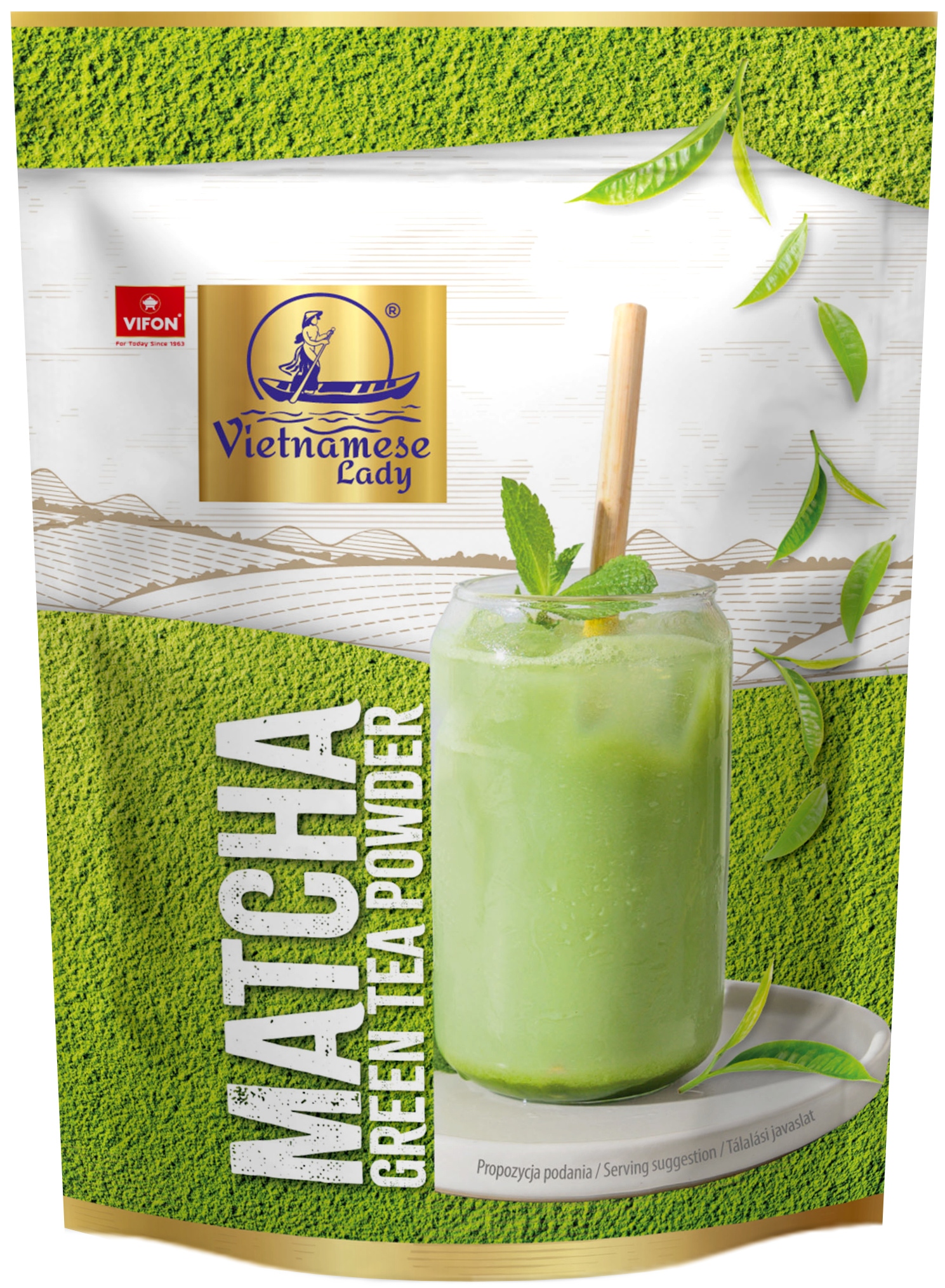 VifonVietnameseLadySproszkowanazielonaherbatamatcha50g belsilt Japoniška matcha arbata 50 g dovanai žalioji arbata matcha