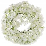 WIANEKGIPSOWKABIALA24CM belsilt Baltas gubojų Joninių dekoratyvinis vainikas 24 cm