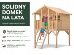 Vaikų lauko žaidimų aikštelė su nameliu