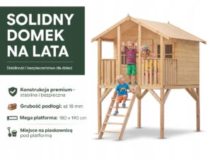 WZMOCNIONYDomekplaczabawdladzieciNAGRUBSZEscianyipodlogasuchy belsilt Vaikų lauko žaidimų aikštelė su nameliu